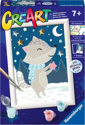 Produktbild von Ravensburger CreArt Paint by Numbers - Cute Badger, Mal-Set für Kinder, 7 Jahr(e), Mehrfarbig
