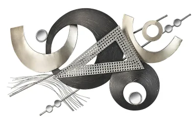 Produktbild von Lockardi modernes Wandbild aus Metall in grau und silber | Wanddeko Wanddekoration