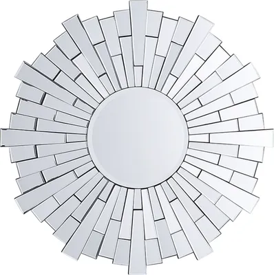 Produktbild von BELIANI Wandspiegel Silber Glas MDF Rund 70 cm Glamour
