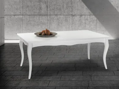 Produktbild von Esstisch XXL Wohnzimmertisch im Barockstil Hochglanz MDF Holz 200 cm weiß rechteckig