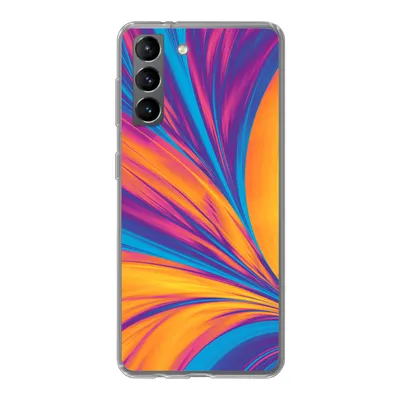 Produktbild von MuchoWow® Handyhülle Schutzhülle Hülle für Samsung Galaxy S21 Federn - Regenbogen - Neon - Abstrakt Silikon Softcase Handy Hülle - Softcase
