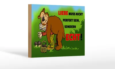 Produktbild von Holzschild Spruch 18x12cm Liebe nicht perfekt sondern echt sein