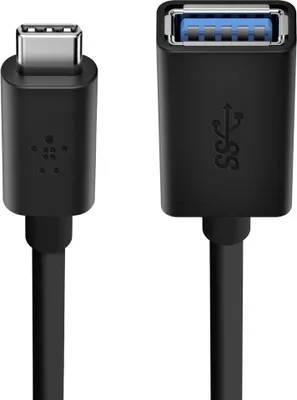 Produktbild von Belkin USB Datentransferkabel für MacBook, Flash-Drive, Tastatur/Maus - 12,70 cm - 1 x Typ A Buchse USB - 1 x Typ C Stecker USB - 640