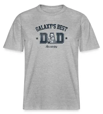 Produktbild von Star Wars: Mandalorian Galaxies Best Dad Motiv Relaxed Fit Uni T-Shirt, 3XL, Grau meliert