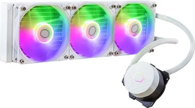 Produktbild von Cooler Master MasterLiquid 360L Core ARGB - White Edition - Prozessor-Flssigkeitskhlsystem - Khlergre: 360 mm - (fr: LGA1151, LGA1150, LGA1155, LGA1156, LGA1200, LGA1700, AM4, AM3+, AM3, AM2+, AM2, FM2+, FM2, FM1, AM5)