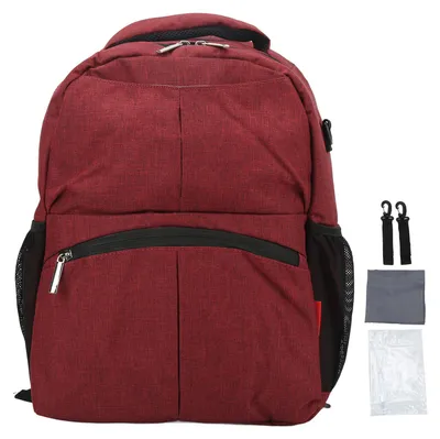 Produktbild von Fach-Rucksack, multifunktional, verstellbarer Riemen, wasserdichtes Nylon, großes Fassungsvermögen, Mumienrot