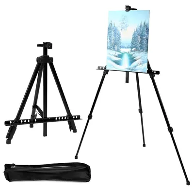 Produktbild von Malerstaffelei Staffelei - Metall - Höhenverstellbar 50 bis 160 cm - Klappbares Dreibein - Mit Tasche