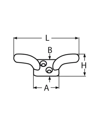 Produktbild von Flaggenklampe, Grundplatte gewölbt, 59mm, Edelstahl A4