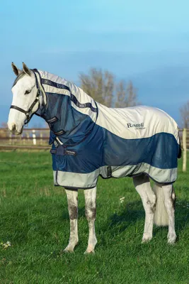 Produktbild von Horseware Rambo Summer Series Regendecke Übergangsdecke Navy/Grey Turnout 0g , Horseware Deckengröße:145 cm / 6´6