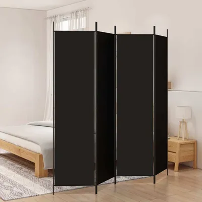 Obrázek produktu pro vidaXL 4 dílný paraván černý 200x200 cm látka - rozdělovač místností - rozdělovač místností - dělicí stěna