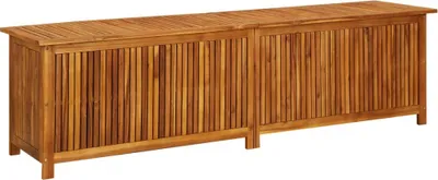 Image de vidaXL Boîte de rangement de jardin 200x50x58 cm en bois massif d'acacia - Boîtes de jardin