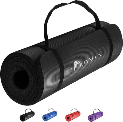 Obrázek produktu pro Podložka na jógu, rozměry 180x60 cm, tloušťka 10 mm, protiskluzová, s taškou, vhodná pro pilates