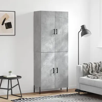 Produktbild von vidaXL Highboard Betongrau 69,5x34x180 cm Holzwerkstoff