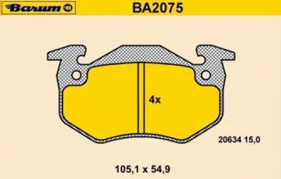 Produktbild von BARUM Bremsbelagsatz, Scheibenbremse  AJ290