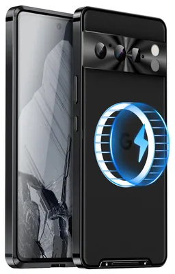 Immagine prodotto di Per Google Pixel 8 Pro MagSafe Magnetic Frosted Metal Case Cover Accessori Nero
