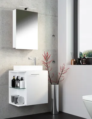 Produktbild von VCM 3-tlg Set | Waschplatz für Gäste WC | Gästebad | Waschtisch Toilette | Badezimmer Set - Hausa SC