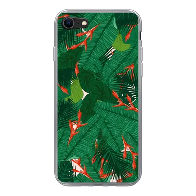 Produktbild von MuchoWow® Handyhülle Schutzhülle Hülle für iPhone SE 2020 Blumen - Blätter - Muster Silikon Softcase Handy Hülle - Kartenbesitzer