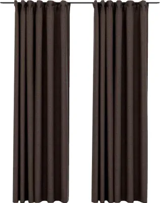 Obrázek produktu pro vidaXL Zatemňovací závěsy háčky vzhled lnu 2 ks. Taupe 140x225 cm