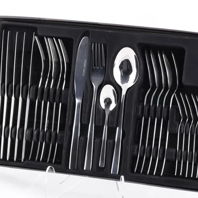 Produktbild von Besteck 24 Stück für 6 Personen, Besteckset mit Geschenkpaket, Messer / Gabel / Esslöffel / Teelöffel, Besteckset aus Edelstahl POLIERT