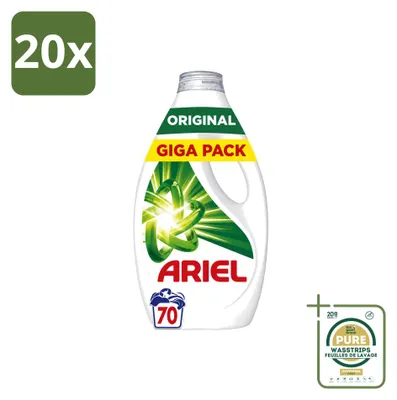 Produktbild von 20 x Ariel Flüssigwaschmittel Original - 3150 ml - Vorratspackung - 20 Stücke