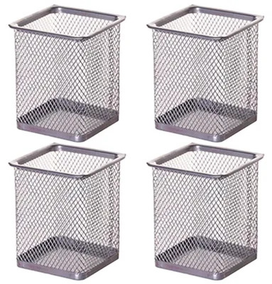 Obrázek produktu pro Sada 4 držáků na pera z robustního kovu, kulaté držáky na pera ze síťoviny na stůl