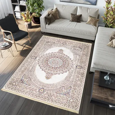 Produktbild von Koberec s třásněmi obývací pokoj ložnice krátký vlas moderní design ÖKOTEX krémová béžová 140 x 200 cm