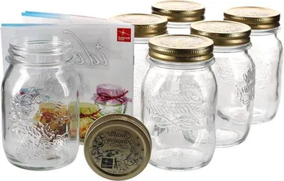 Produktbild von Famanu Einmachglas Set 6 Stück - Inhalt 0,5 l - Rezeptbuch enthalten