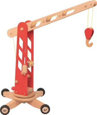 Image de goki 55936 Grue 67 x 33 x 60 cm, Holz, rot/natur