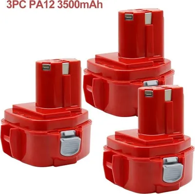 Obrázok produktu pre 12 V, 3,5 Ah akumulátor – náhradný Ni-MH akumulátor – kompatibilný s modelmi PA12/PA1222/1220/1200/1233S – 3500 mAh – sada 3 ks