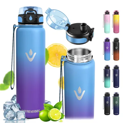 Thermosflasche 0,5 l Edelstahl 18/8 vakuumisoliert Sportflasche