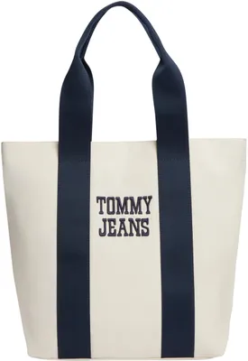 Produktbild von Tommy Jeans Herren Tote Bag Tasche Bold Varsity aus Canvas, Elfenbein (Newsprint