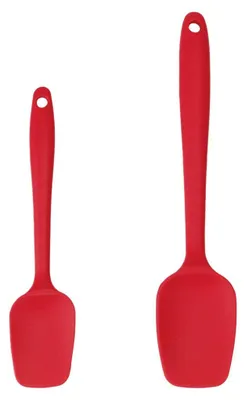 2er-Set Silikonspatel, hitzebeständig, kratzfest, rot
