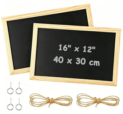 2er-Set A3 Schiefertafel mit Holzrahmen, 40x30 cm, Wandtafel