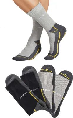 Produktbild von JOHN DEVIN Funktionssocken 4 -teilig 2x schwarz, 2x grau meliert Größe 43/46