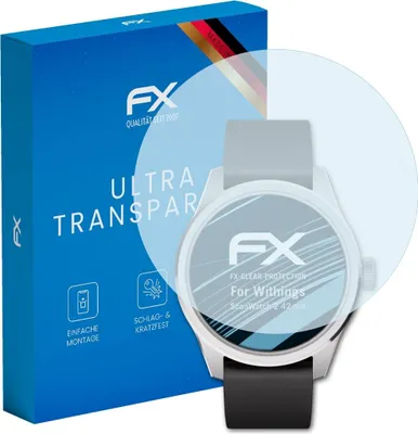 Produktbild von atFoliX FX-Clear 3x Schutzfolie kompatibel mit Withings ScanWatch 2 (42 mm) Displayschutzfolie