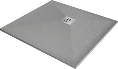 Produktbild von Mexen Stone+ Quadratische Duschwanne aus Verbundwerkstoff 100 x 100 cm, Grau-Beton - 44611010