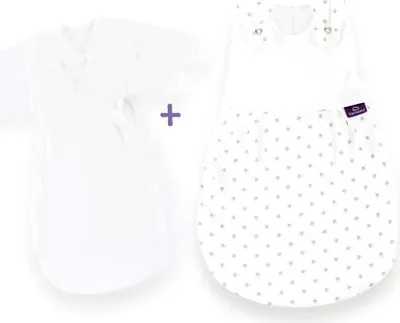 Produktbild von Träumeland Babyschlafsack LIEBMICH 3-teiliges Set Sternchen grau, Größe 56/62