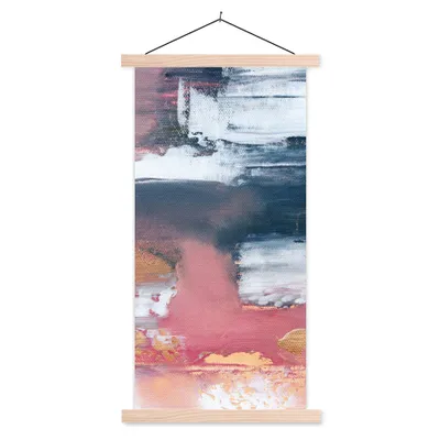 Produktbild von MuchoWow® Textilposter Abstrakt - Malerei - Design 40x80 cm mit holzfarbenen Rahmen - Wohnzimmer