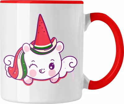 Produktbild von Trendation - Einhorn Grafik Tasse Geschenk Frauen Mädchen Geschenkidee Geburtstag (Rot)