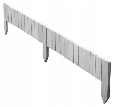 Image de Palisade de jardin - Bordure de pelouse en bois - Facile à installer - Bordure de parterre à enfoncer - 10 x 114 cm - Blanc