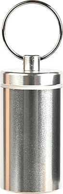 Produktbild von Pillen-Schlüsselanhänger, wasserdicht, rostbeständig, täglich mit kleinem Taschen-Pillendosen-Schlüsselanhänger für den Außenbereich, Silber