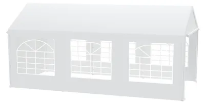 Image de Tente de fête pliable 3x6 mètres, avec parois latérales et fenêtres. Pavillon de jardin pour les fêtes