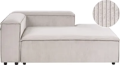 Obrázek produktu pro BELIANI Lenoška taupe manšestrové čalounění levostranná černé nohy moderní styl obývací pokoj