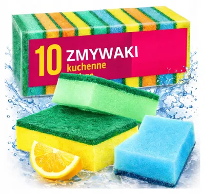 Zdjęcie produktu dla zmywaki kuchenne - gąbki kuchenne 10 Szt - zmywaki dwustronne - zmywaki do naczyń