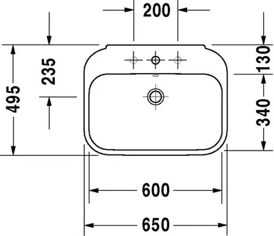Produktbild von Duravit Duravit Waschtisch HAPPY D.2 m ÜL HLB 650x500mm 1 HL we WG