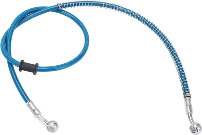 Image de Conduite de frein moto 100 cm, tuyau universel en acier bleu pour scooters motocross, quads, motos tout-terrain