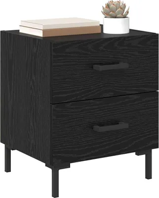 Image de vidaXL Table de nuit noir imitation chêne 40 x 35 x 47,5 cm Bois composite