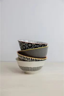 Produktbild von KitchenCraft Keramik-Müslischale Mono Design – 4er-Set