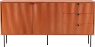 Produktbild von Sideboard 2 Türen und 3 Schubladen Melamindekor 150 cm orange - Oviala Romeo