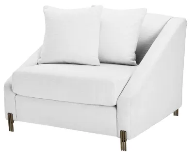 Produktbild von Casa Padrino Luxus Sessel Weiß / Messingfarben 88 x 94 x H. 73 cm - Wohnzimmer Sessel mit 2 Kissen - Luxus Möbel